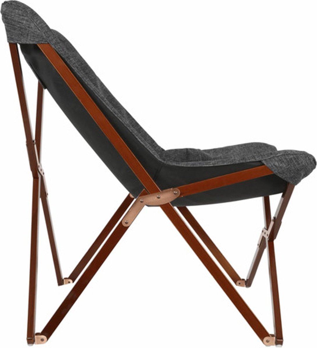 Lesli Living Chaise papillon - 73x85x95 cm - Gris et brun