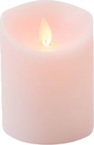 1x Roze LED kaars / stompkaars 10 cm - Luxe kaarsen op batterijen met bewegende vlam