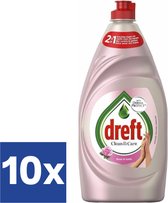 Dreft Clean & Care Afwasmiddel Rose & Satin (Voordeelverpakking) - 10 x 383 ml