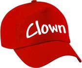 Clown verkleed pet rood voor kinderen - baseball cap - carnaval verkleedaccessoire voor kostuum