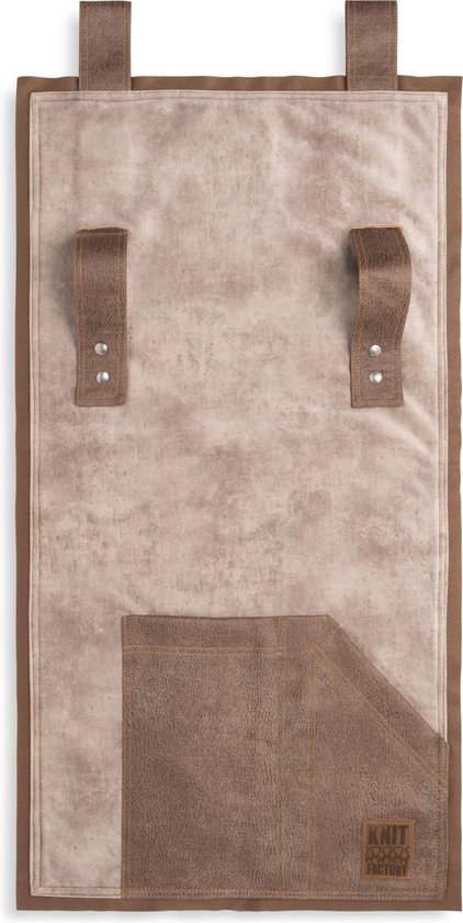 Knit Factory Dax Pocket - Wandkleed - Armleuning Organizer - Opbergzak voor bank - Beige - 100x50 cm