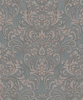 Behang klassieke ornamenten metallic enbetonstructuur - Behang - Wandbekleding - Wallpaper - Vliesbehang - Assorti 2022-2024 - 0,53 x 10,05 M.