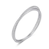 Twice As Nice Ring in zilver, getorste ring, effen gekruist 58