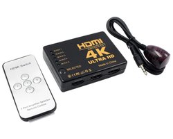 HDMI schakelaar 5 naar 1 / met afstandsbediening en IR extender - versie 1.4 (4K 30Hz)