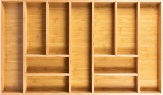 Grote Bestekbak Bamboe 81x47CM - Coninx Besteklade - Opbergbak - Duurzaam - Bamboe - voor Laden vanaf 47cm diep