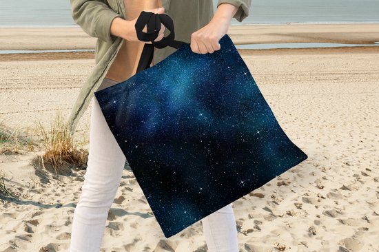 MuchoWow® Schoudertas - Strandtas - Big Shopper - Boodschappentas - Sterrenstelsel - Nacht - Melkweg - Jongens - Meisjes - Kinderen - 45x45 cm - Katoenen tas