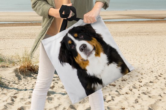 Sac bandoulière - Sac de plage - Shopper Portrait photo d'un bouvier Berner - 45x45 cm - Sac en coton