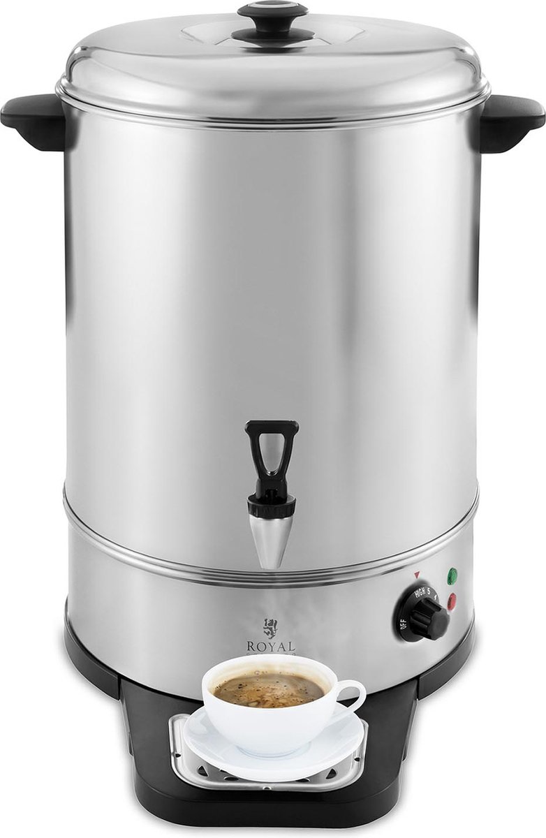 Waterkoker - 30 liter - 2500 W - opvangschaal - Royal Catering