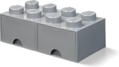 Lego - Opbergbox met 2 Lades Brick 8 - Polypropyleen - Grijs