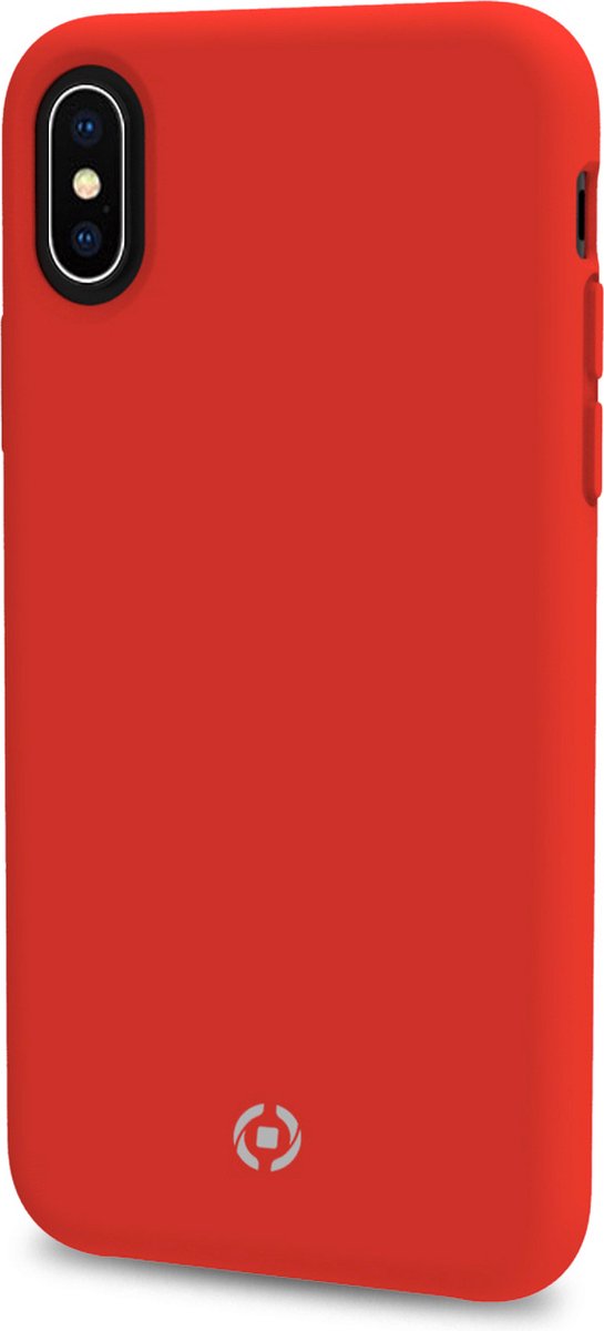 Celly - Feeling Back Cover iPhone X/XS - Siliconen - Rood -