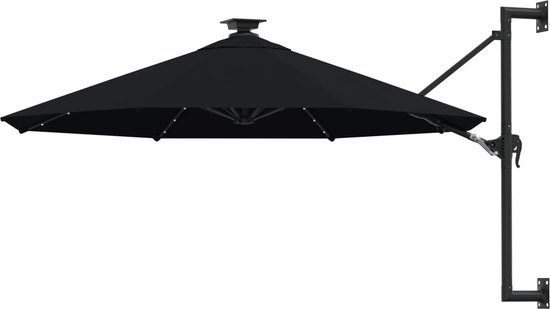 BAKAJI Wandparasol voor de tuin, diameter 300 cm, wandparasol met metalen frame, paviljoen voor buiten met 8 ribben en afdekking van waterdicht polyester, Beige, modern/minimalistisch