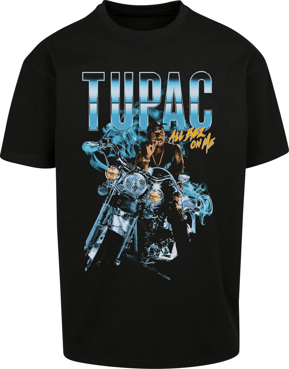 OVERSIZED Heren Mannen Modern Streetwear Urban Modern Casual Oldschool HipHop GOAT 2Pac Tupac All Eyez On Me Anniversary Celebrating T-Shirt Zwart