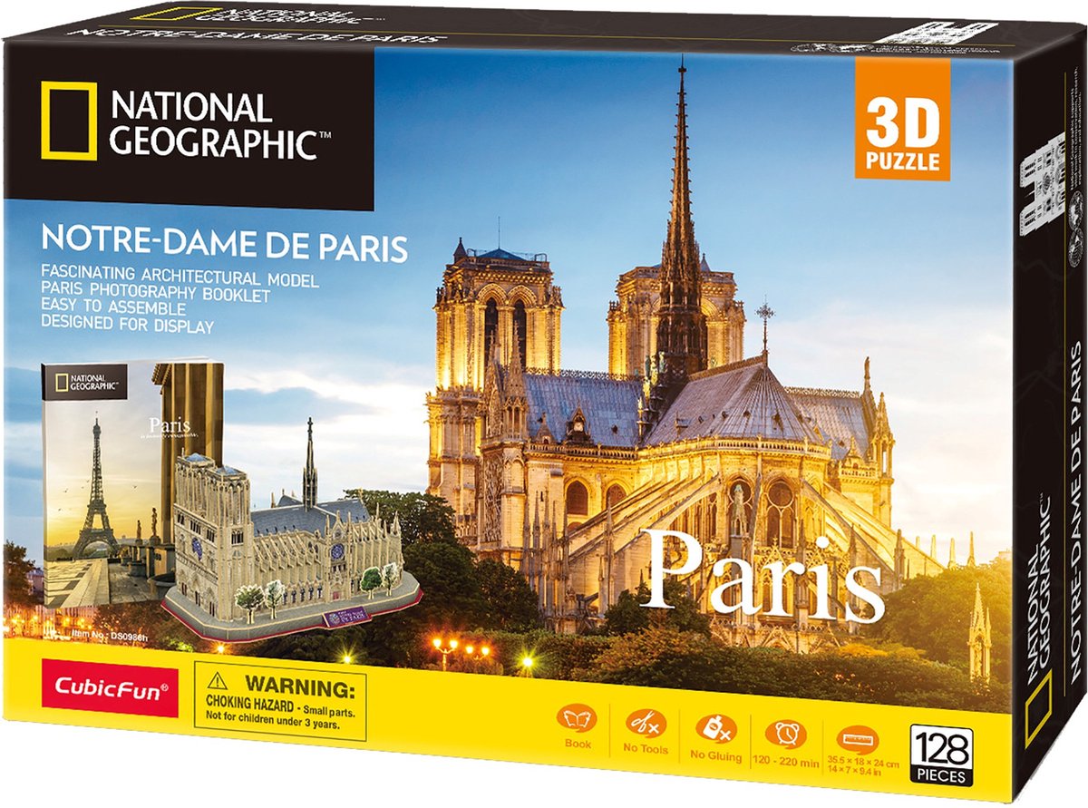 3D Puzzel - Notre Dame De Paris (128 stukjes)