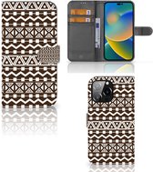 Bookcase iPhone 14 Pro Max Hoesje Aztec Brown