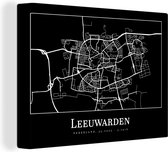 Peinture sur toile Plan de la ville - Leeuwarden - Plan - Plan d'étage - 80x60 cm - Décoration murale