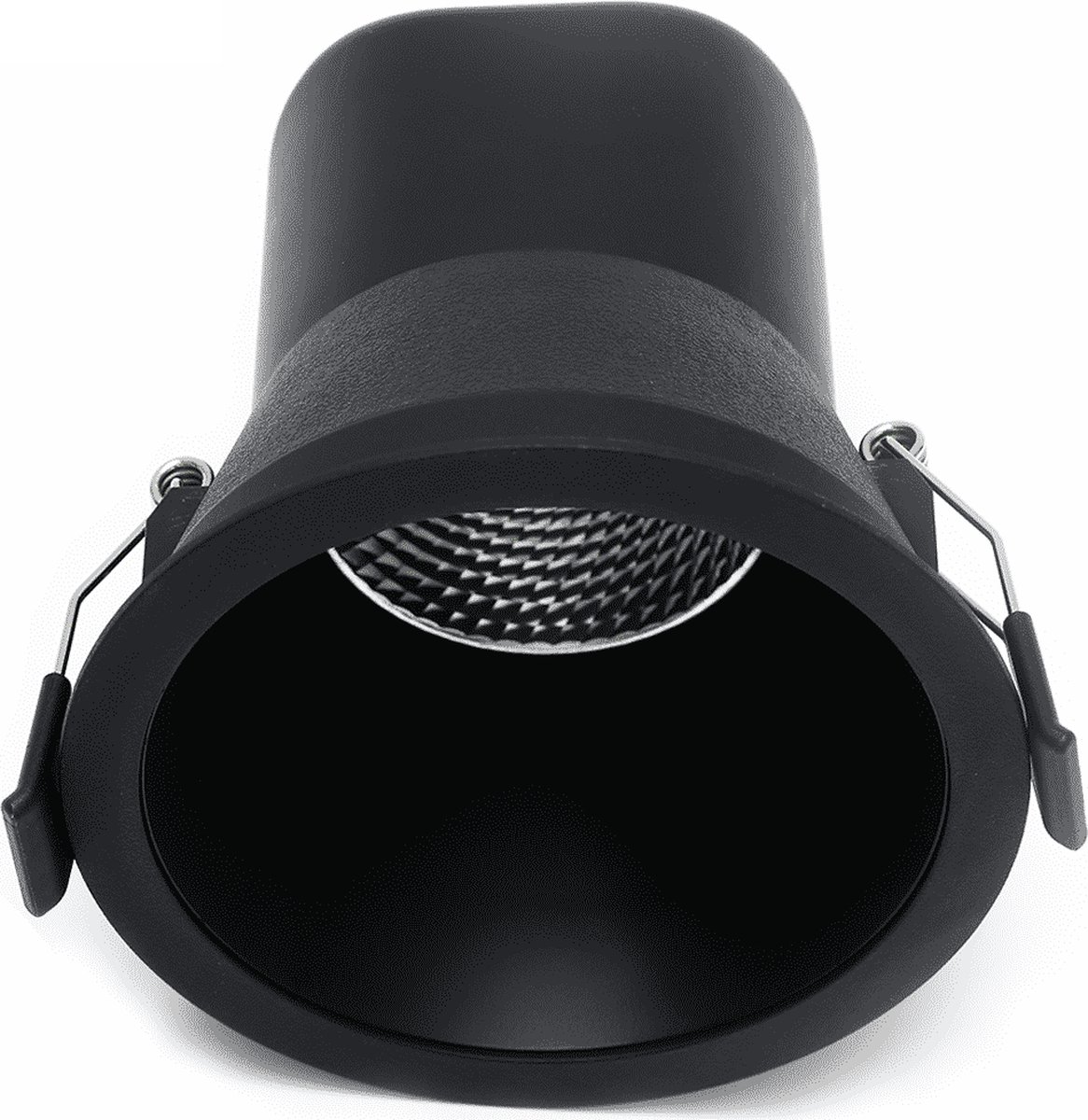 LED inbouwspot zwart | Ø90mm | Verdiept | 9 Watt | Enkel | Rond - 3000K - Warm wit (830)