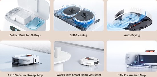 ROIDMI EVA - Robotstofzuiger - Dweilrobot - Wit