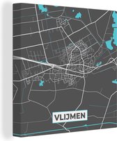 Tableau sur Toile City Map - Map - Vlijmen - Map - 90x90 cm - Décoration murale
