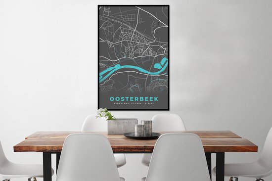 Cadre photo avec affiche - Carte - Oosterbeek - Carte - Plan de la ville - 80x120 cm - Cadre pour affiche