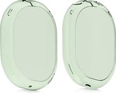 kwmobile koptelefoon hoes van TPU - geschikt voor Apple AirPods Max - 2x hoes voor hoofdtelefoon in groen / transparant