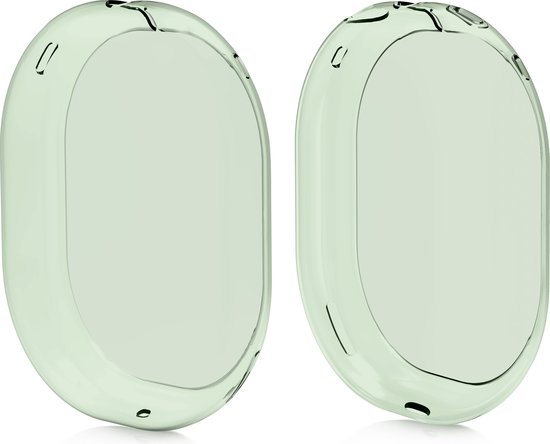 kwmobile hoesje voor Apple AirPods Max - 2x hoes van TPU voor koptelefoon in groen / transparant