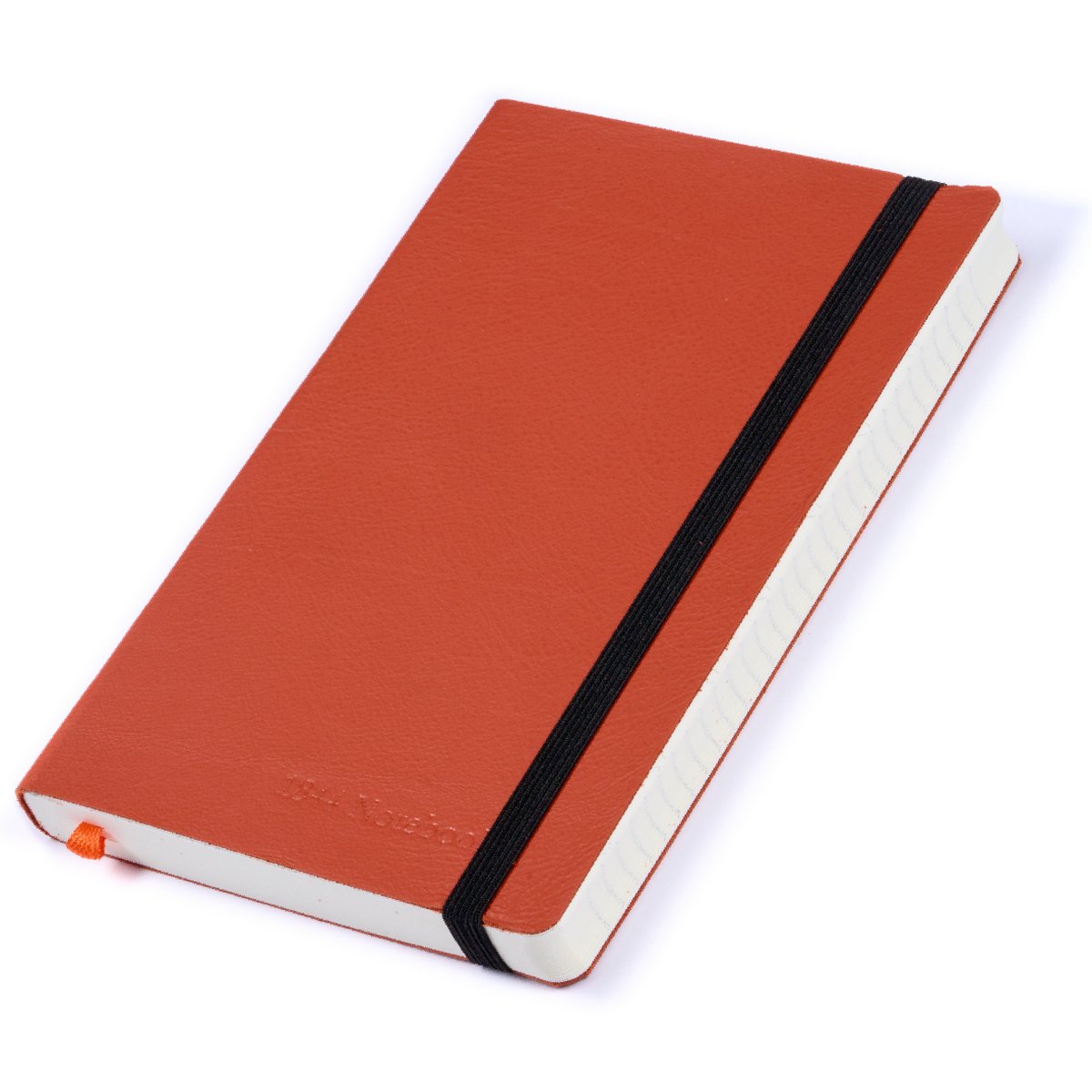 Notitieboek - Notebook A5 - Moederdag cadeau - Cadeau voor man - Notitieboekje - Handgemaakt van leer - Notebook - Notitieblok - Red Orange - oranje - 1844 Notebooks
