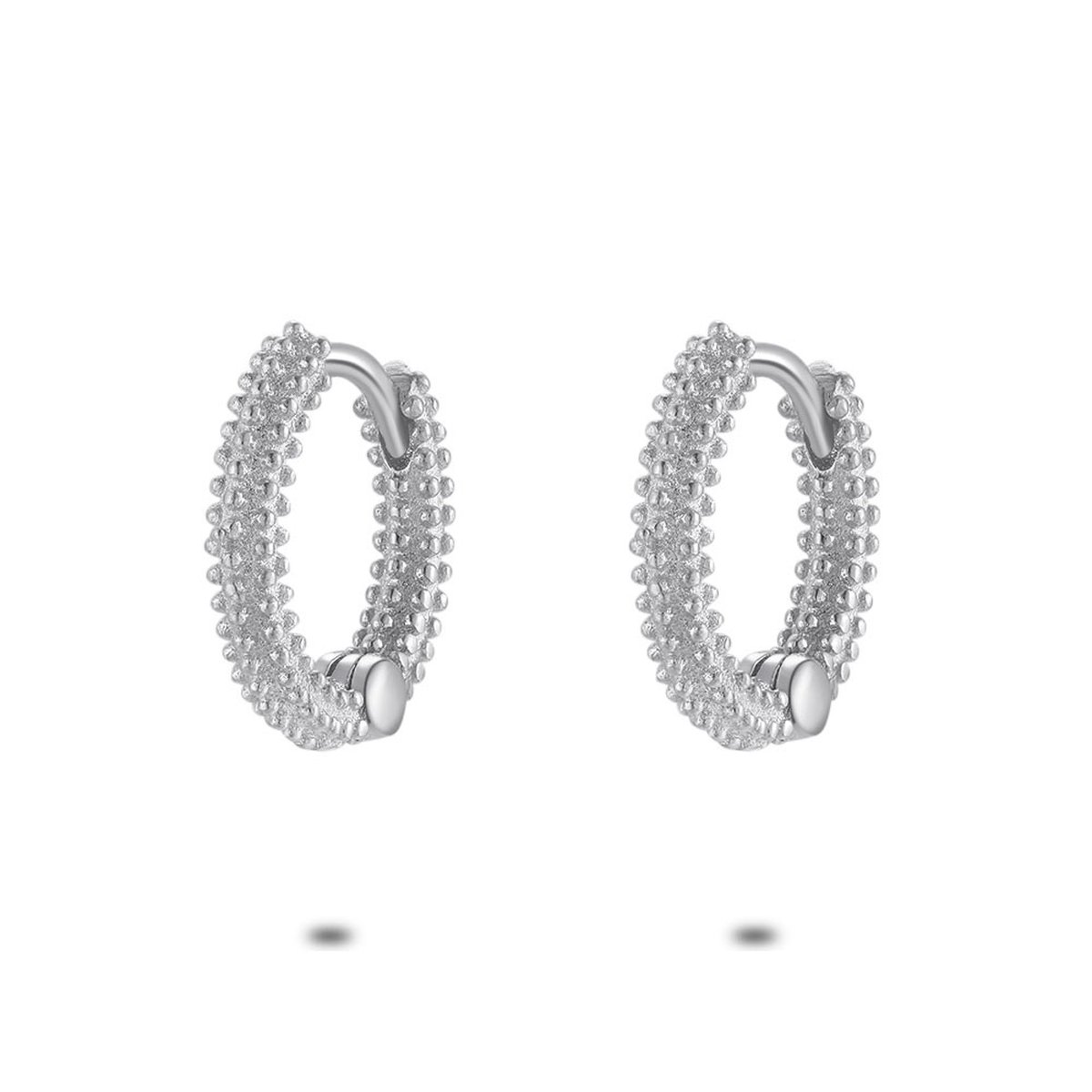 Twice As Nice Oorbellen in zilver, oorring mat, bolletjes