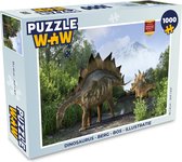 Puzzel Dinosaurus - Berg - Bos - Illustratie - Kinderen - Jongens - Kids - Jongetje - Legpuzzel - Puzzel 1000 stukjes volwassenen