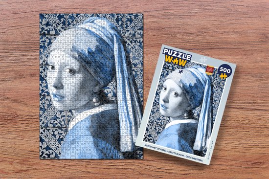 Puzzel Meisje met de parel - Delfts blauw - Oude meesters - Legpuzzel