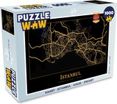 Puzzel Kaart - Istanbul - Goud - Zwart - Legpuzzel - Puzzel 1000 stukjes volwassenen