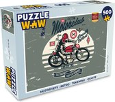 Puzzel Motorfiets - Retro - Tekening - Quote - Legpuzzel - Puzzel 500 stukjes