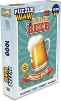 Puzzel Mancave - Bier - Vintage - Banner - Legpuzzel - Puzzel 1000 stukjes volwassenen