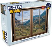 Puzzel Doorkijk - Berg - Boom - Legpuzzel - Puzzel 500 stukjes