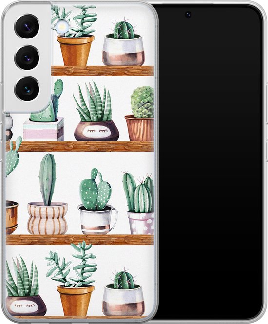 Coque Samsung Galaxy S22 Plus Silicone - Cactus - Coque souple pour téléphone - Plantes - Vert
