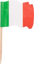 Cocktailprikker met vlaggetje - Italië - Wapperend - Hout - 65mm
