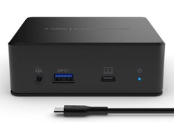 Belkin USB-C Dual Display Docking Station (voeding van 85 W, HDMI, USB-A 3.1 Gen 1, USB-C, Gigabit Ethernet, audio-ingang/uitgang voor MacBook, XPS en andere USB C-laptops), zwart