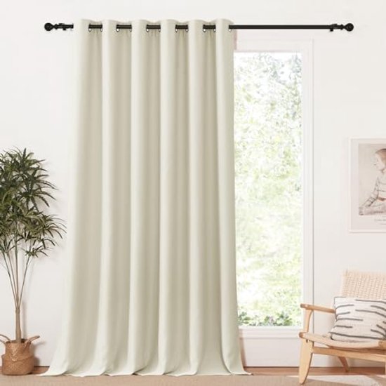 Verduisteringsgordijn - Gordijnen Kinderkamer Meisjes Gordijn Ondoorzichtige Gordijnen met Oogjes Thermogordijn Licht Beige - 1 stuk H 245 X B 200 Cm