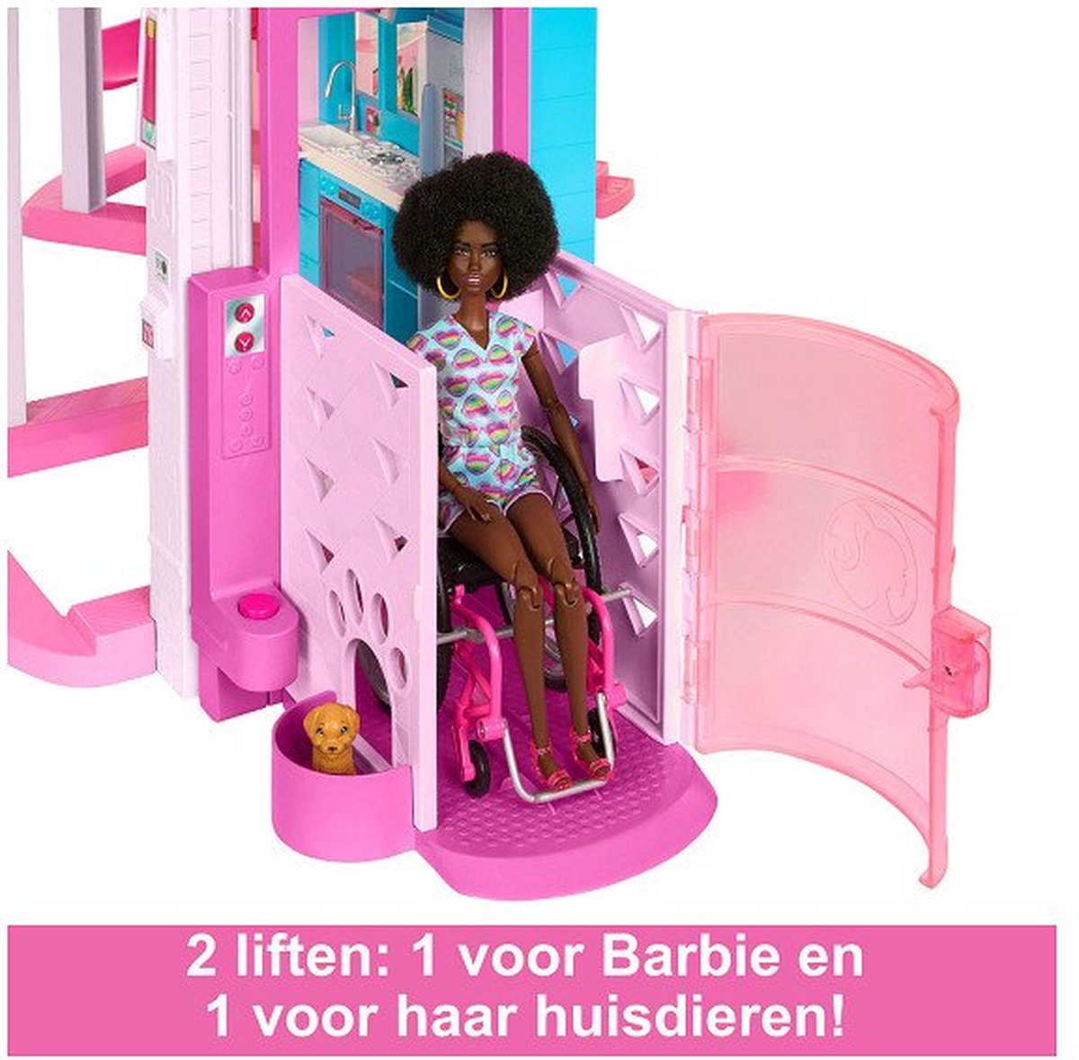 Barbie Droomhuis Poppenhuis – 114 cm Hoog - Met Glijbaan en 75+ Accessoires — afbeelding 11