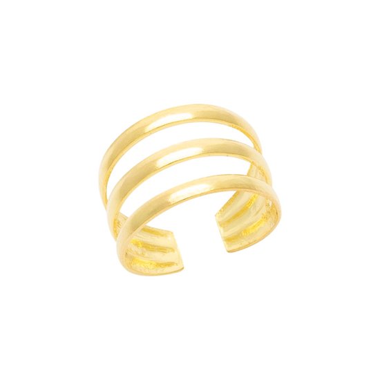 Boucles d'oreilles | Manchette d' Ear | Manchette d'oreille plaquée or , trois sangles