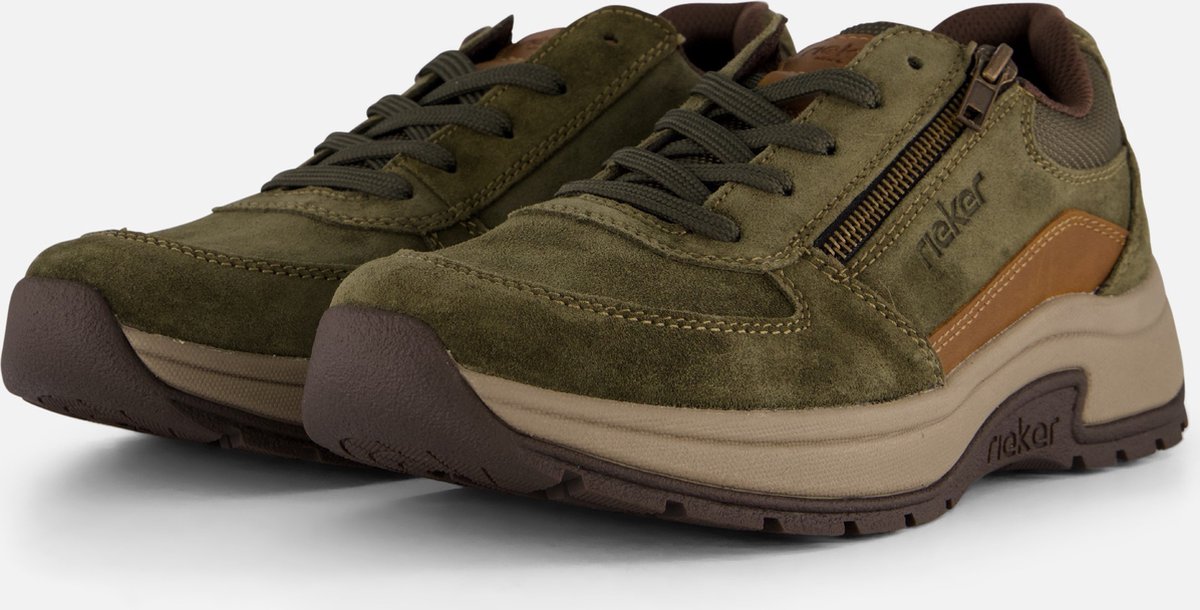 Rieker Sneakers groen Suede - Maat 42