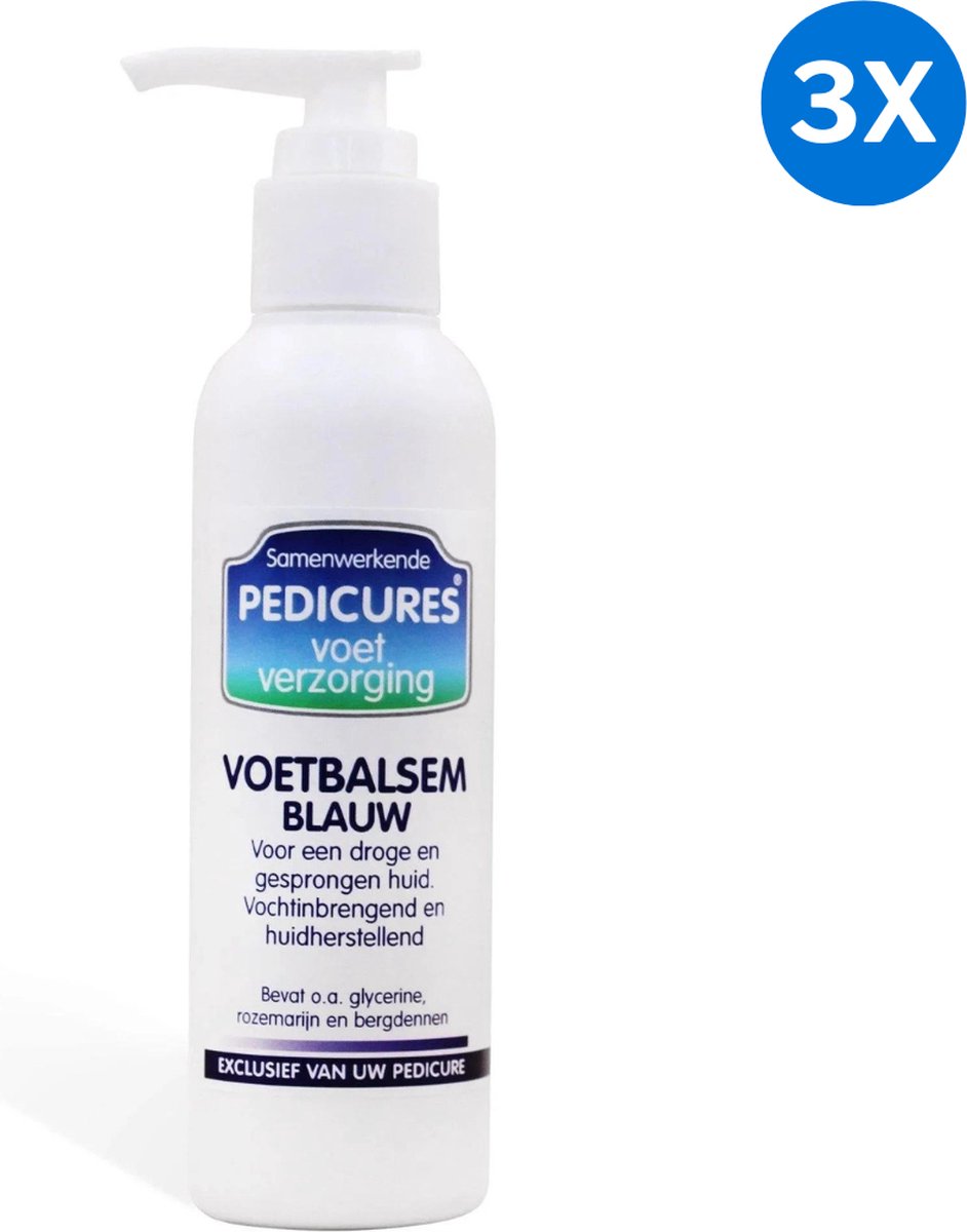 3x Samenwerkende Pedicures Voetbalsem Blauw 150ml Samenwerkende Pedicures
