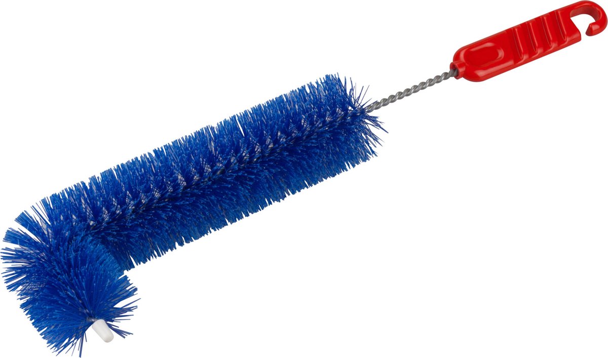 Goedkoopste Buemag Radiatorborstel - L-vorm - kunststof - blauw - 36 cm - Schoonmaakborstel/rager verwarming