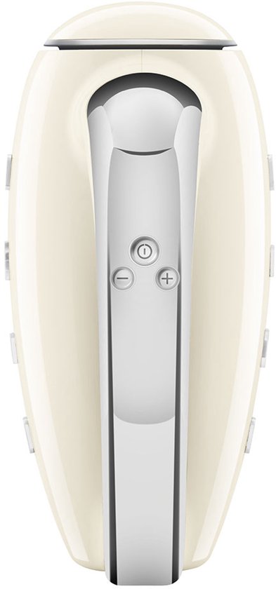 SMEG HMF01CREU Handmixer - 250W - 9 Snelheden - Turbofunctie - LED Display - Inclusief 6 RVS Gardes & Deeghaken - '50s Style - Crème