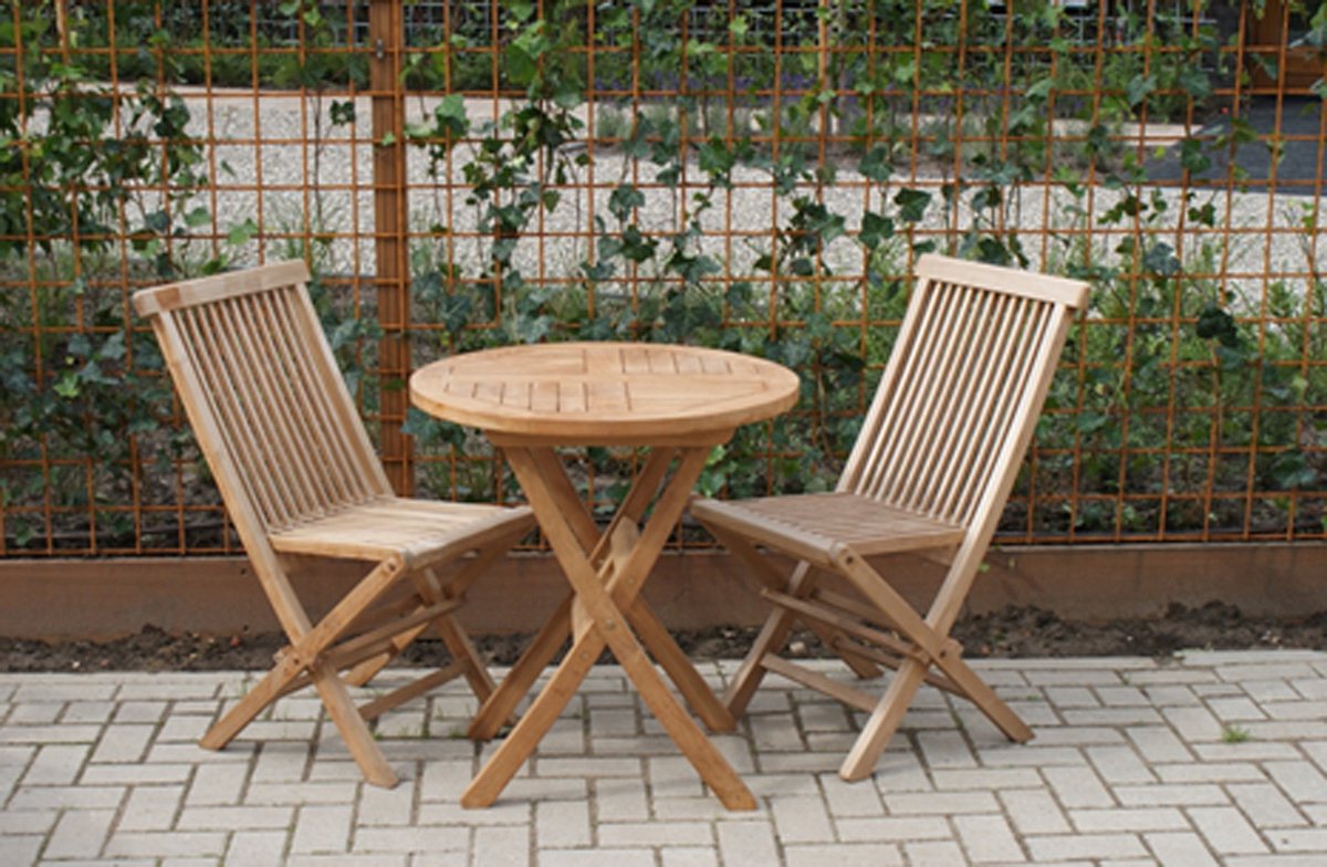 Livingfurn - Tuinstoel - Folding Chair - 45x45x75 cm - Teakhout