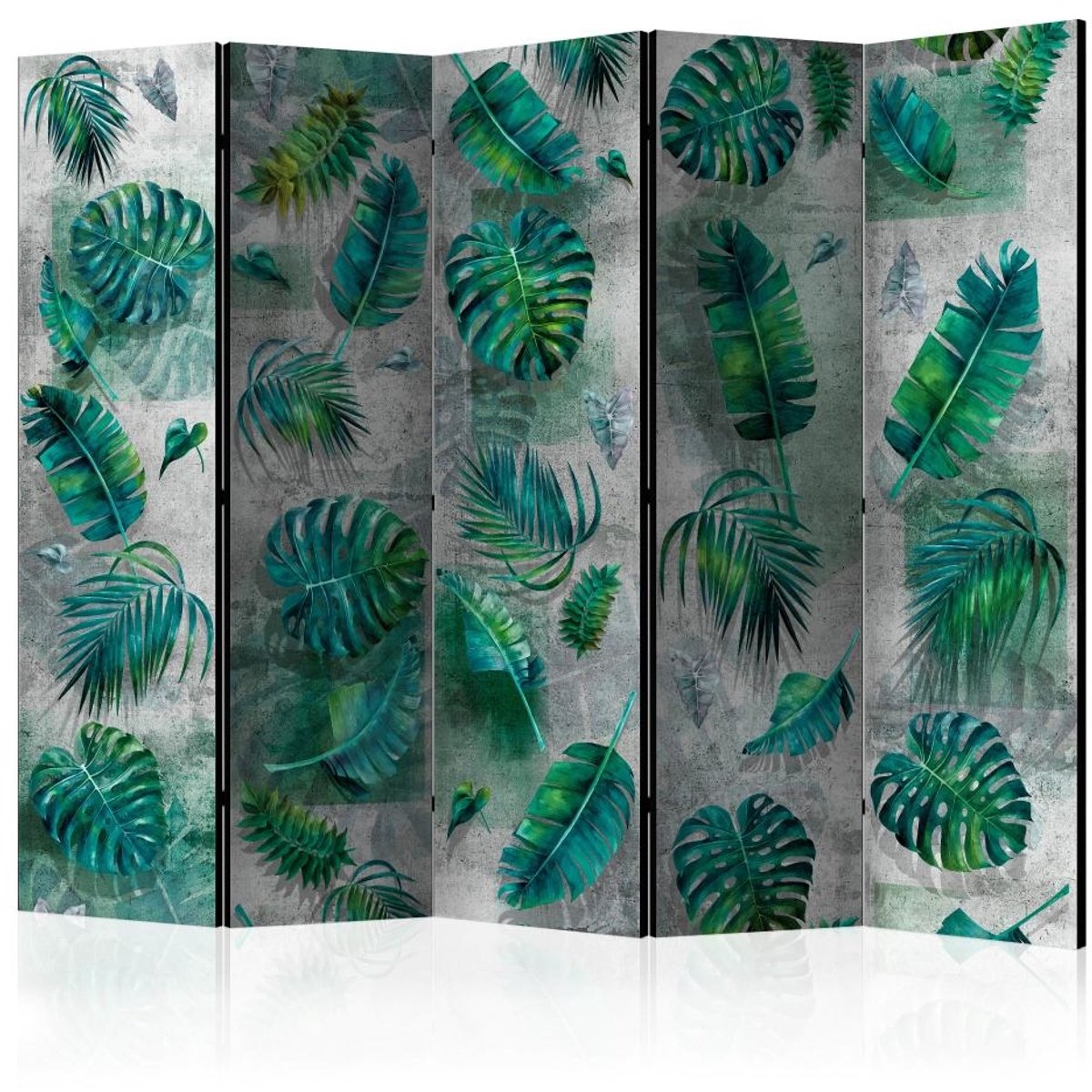Vouwscherm / Kamerscherm - De moderne jungle 225x172cm, gemonteerd geleverd, dubbelzijdig geprint