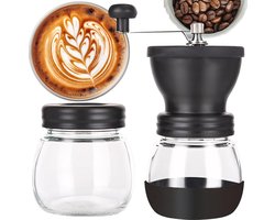 Handmatige Koffiemolen met Keramisch Maalwerk - Voor Fijn en Grof Malen - Perfect voor Thuis en Kantoor - Zwart