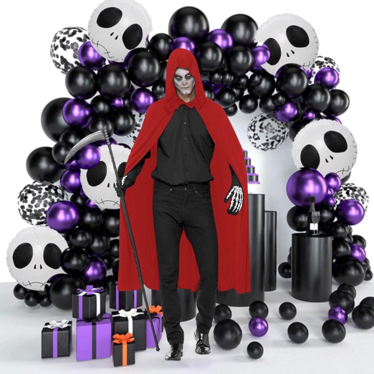 Halloween Costume Myir JUN Halloween Hooded Cape, Velvet Hooded Cloak Full  Length Velvet Red Cape, image size:1200x1200
