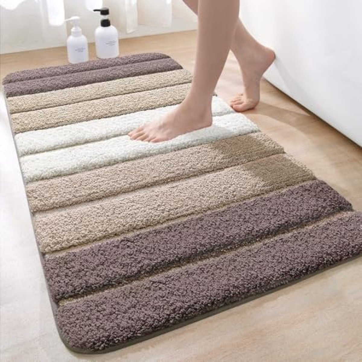 Badmat, 60 x 110 cm, antislip, zeer absorberend water, machinewasbaar, microvezel absorberende badkamervloermat