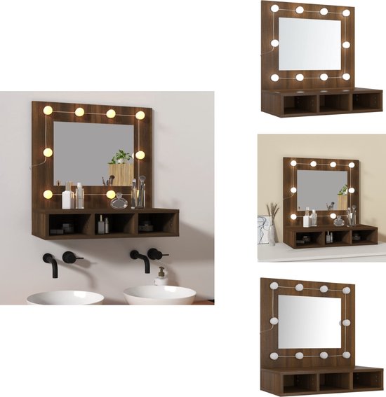 Spiegelkast Met Verlichting Modulo 60x70cm Mat Zwart K99 0600 59008 01