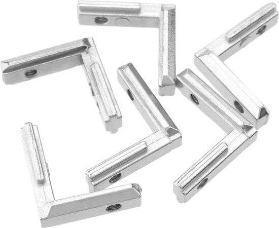 20 stuks T-groef binnenhoek, binnenhoekverbindingen voor aluminium profiel 20 x 20, T-sleuf hoekverbindingen, met 40 schroeven, L-vorm 90° voor